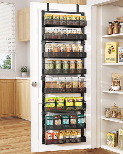 8 Tiers Over the Door Organizer - Height Adjustabl... (Black | Metal)