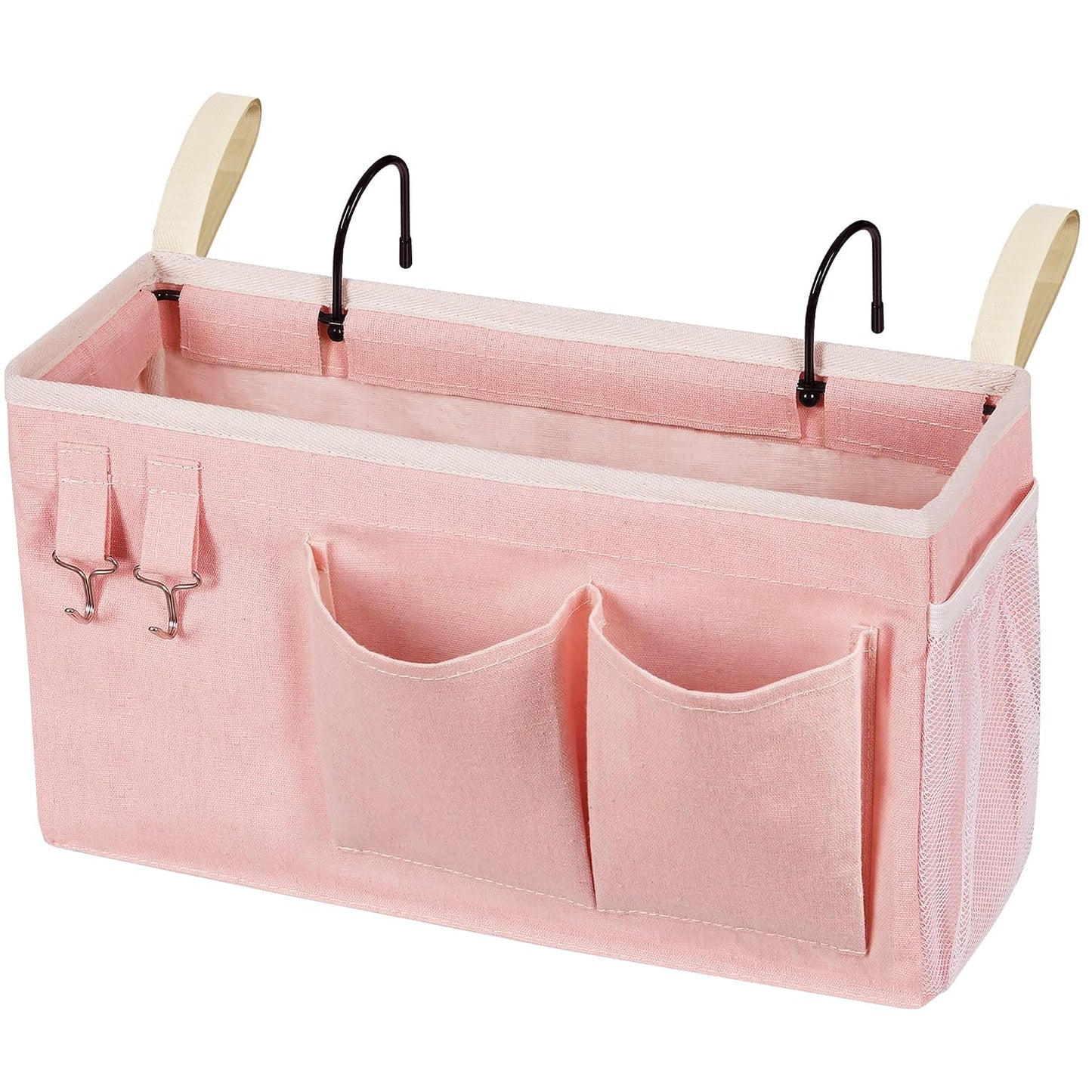 Bedside Caddy, Bedside Storage Bag Hanging Organizer for Bunk Dorm Bed Rail | Bed Caddy with Hooks, Top Bunks and Dorm Essentials for Water, Tissues, Tablets, Books, Phones, Remotes and Other Necessories