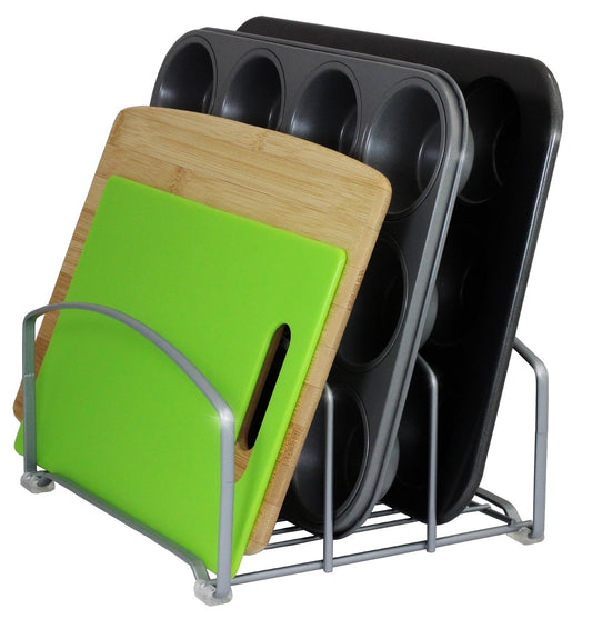 Deco Brothers Cookware Organizer Rack for Kitchen Cabinet, 3 Slot Holder | Silver