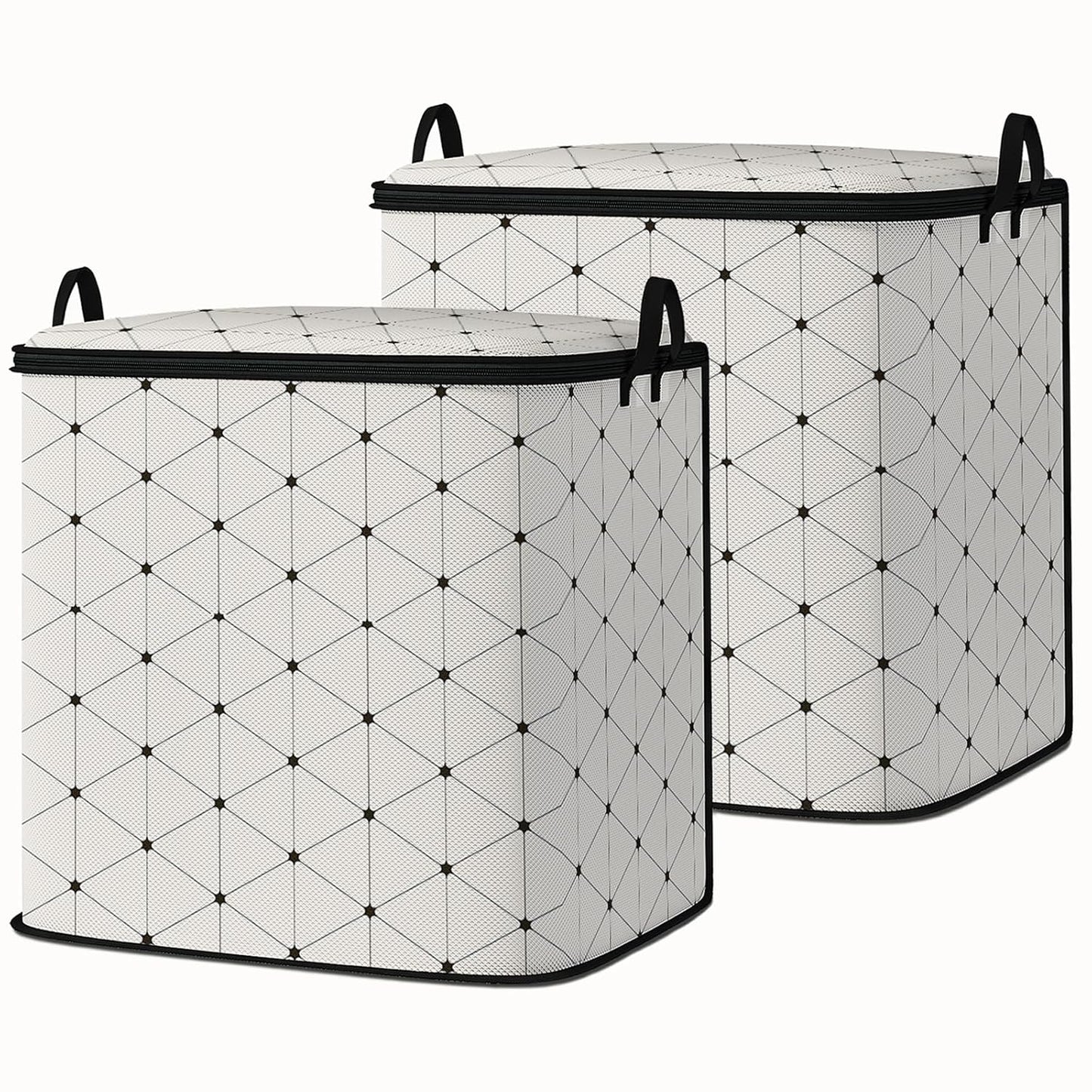 king comforter storage bag,blanket organizer with zipper 95L (2pack) | quilt duvet sweater sheet bedding pillow clothes storage for closet,dorm moving essentials containers with portable handles