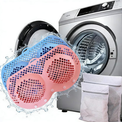 2 Pack Silicone Bra Washing Bags for Laundry – Fits 32A–36D Bras, Bra Protector for Washing Machine & Dryer, Lingerie Bag for Delicates, Includes 2 Mesh Laundry Bags