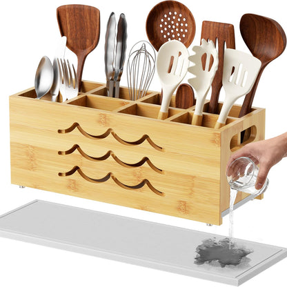 Large Kitchen Utensil Holder for Countertop, 8 Adj...