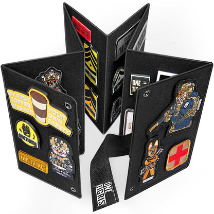 ONETIGRIS Patch Display Board, Foldable Tactical Patches Panel Organizer | Hook & loop holder for morale, flag & military patch collection. Portable booklet panel. No patches included