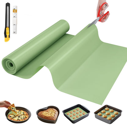 GTJ Silicone Baking Mat Roll, Reusable Baking Sheet Liners, 12 in x 6 ft | Free Cut to Size, Food-Grade, Non-Stick, Non-Slip, For Dough, Pastry, Air Fryer, Freeze Dryer, Oven Pan, Kitchen Counter