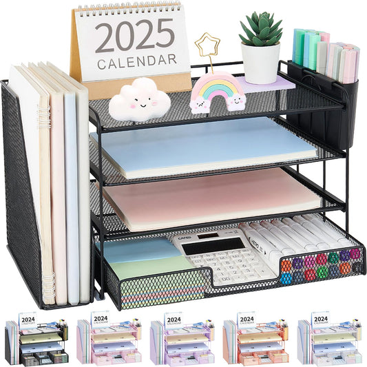 Desk Organizer, 4-Tier Desktop File Organizer with...