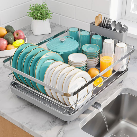 Dish Drying Rack - Stainless Steel Dish Rack with... (Silver | Stainless Steel)