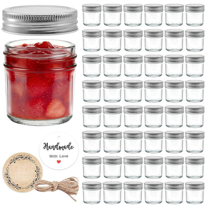 48 Pack 2 oz Mini Mason Jars Bulk Set, Small Glass Jars with Lids