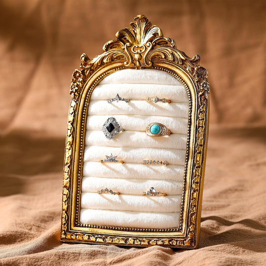Vintage Ring Holder Arch Gold Ring Wedding Display... (Gold | Resin)