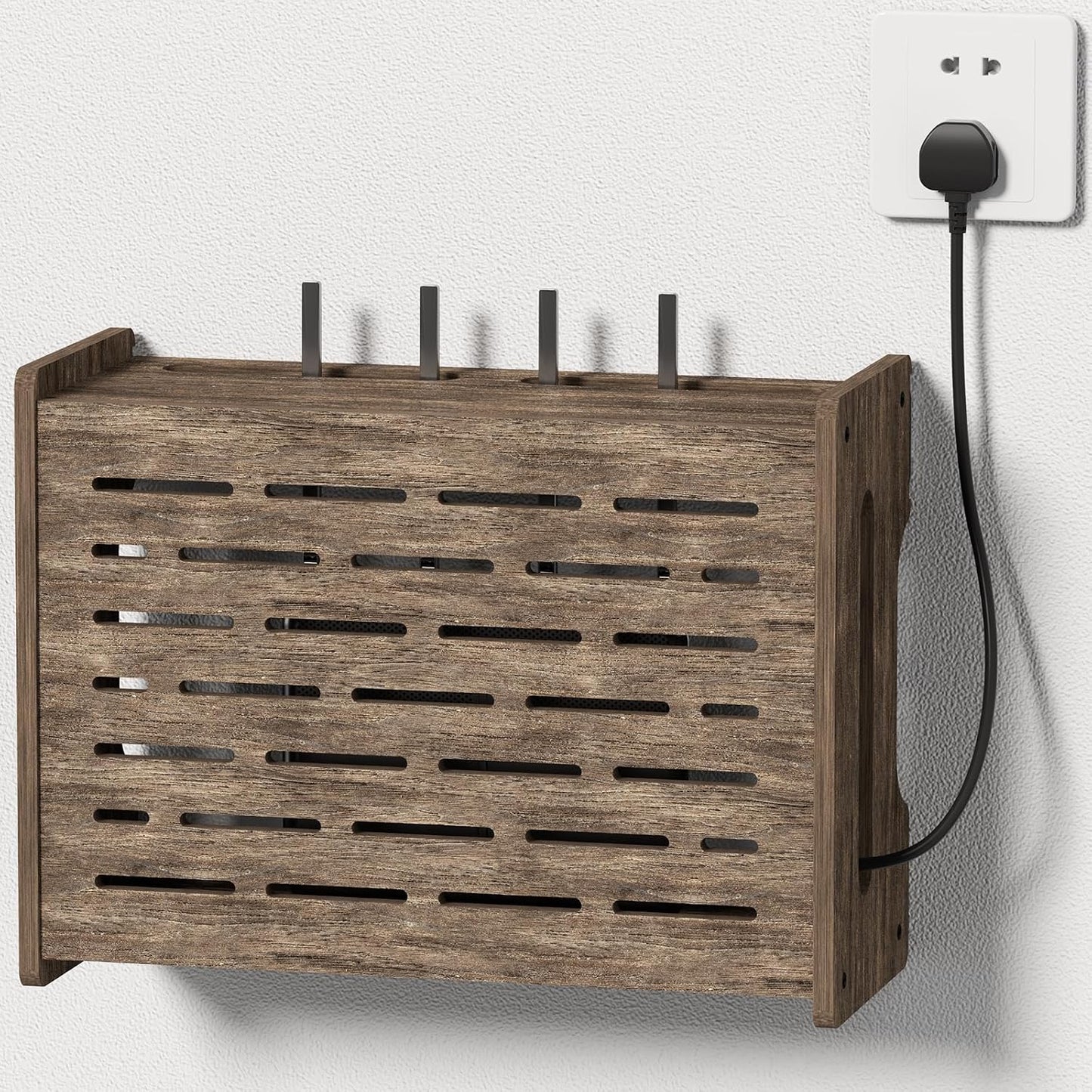 Router Box Hider, Wood Cable Shelf for Modem, Wall Mount
