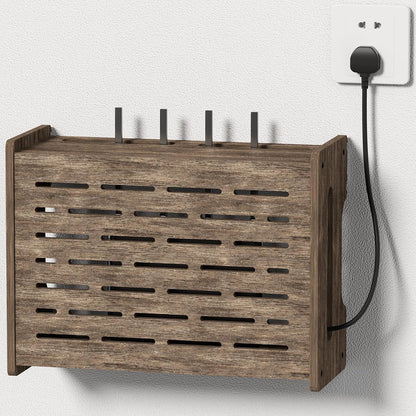 Router Box Hider, Wood Cable Shelf for Modem, Wall Mount
