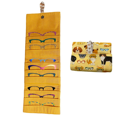 Eyeglass Topper Travel Wallet - 9-Slot Eyewear Organizer for Eyeglass Toppers & Accessories Portable Storage for Travel & Daily Use