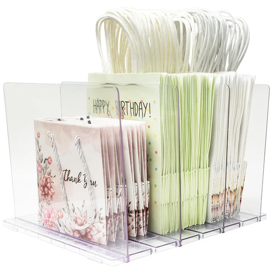 Gift Bag Storage Organizer, Acrylic Clear Shopping...