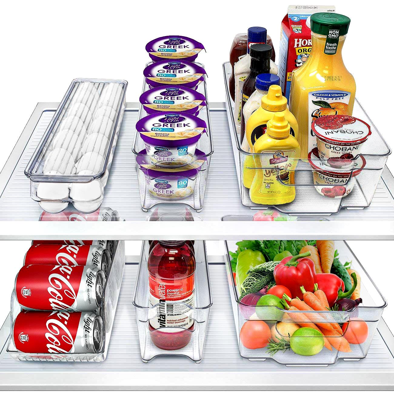 Sorbus Fridge Bins and Freezer Bins Refrigerator Organizer Stackable Food Storage Containers BPA-Free Drawer Organizers for Refrigerator Freezer and Pantry
