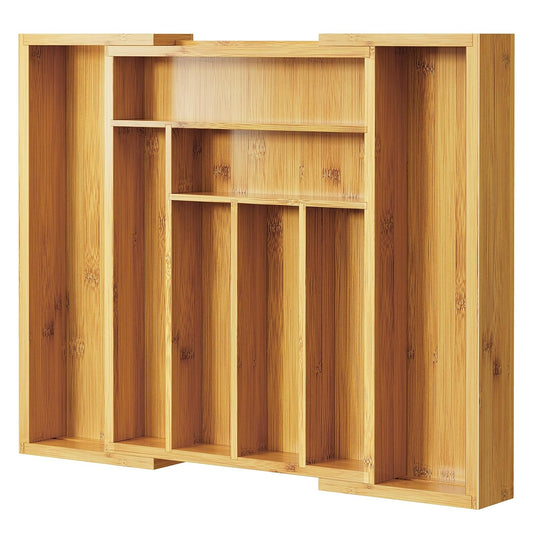 Bamboo Expandable Silverware Drawer Organizer, Adj... (Natural | Bamboo Wood)