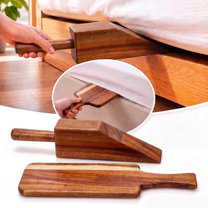 Leinuosen Mattress Lifter & Bed Maker Tool for Changing Sheets, Mattress Wedge Elevator, Bed Sheet Tucking Paddle Effortless Lifting Tuck Sheets Alleviating Back Pain (Acacia Wood,Wood 1)