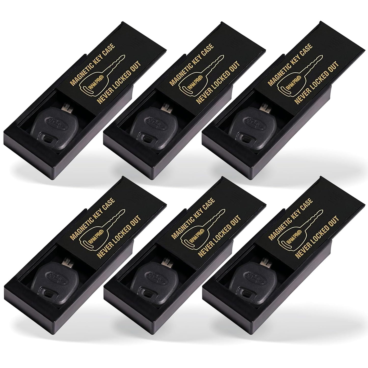 RamPro Hide A Key Magnetic Key Holder Under Car - for Your Car So You Never Lock Out - Store a Spare Key for Your Home, Storage, Office, or Vehicle - 6 pack