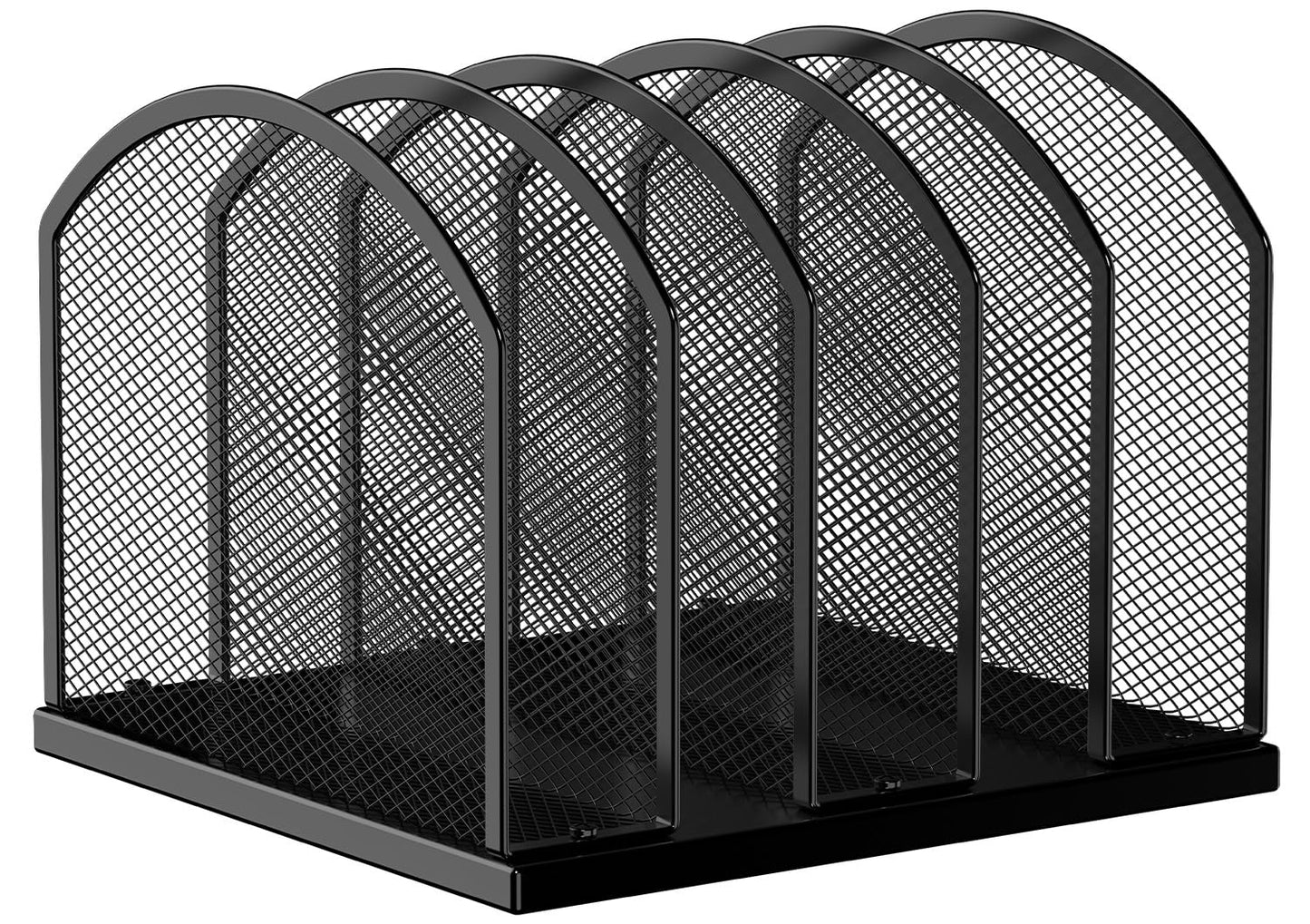 5-Section Vertical Desktop Organizer, 5-Section Mesh File Folder Stand Sorter for Office Home Classroom Organization