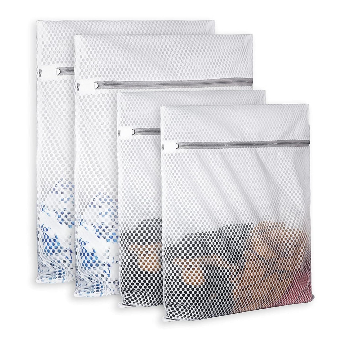 Extra Large Honeycomb Mesh Laundry Bag125gsm Net Fabric Durable and Reusable Delicate Wash Bag,Travel Organization Bag for Lingerie,Clothes,Jeans,Bath Towel,Sock (Set of 4(2L+2XL))