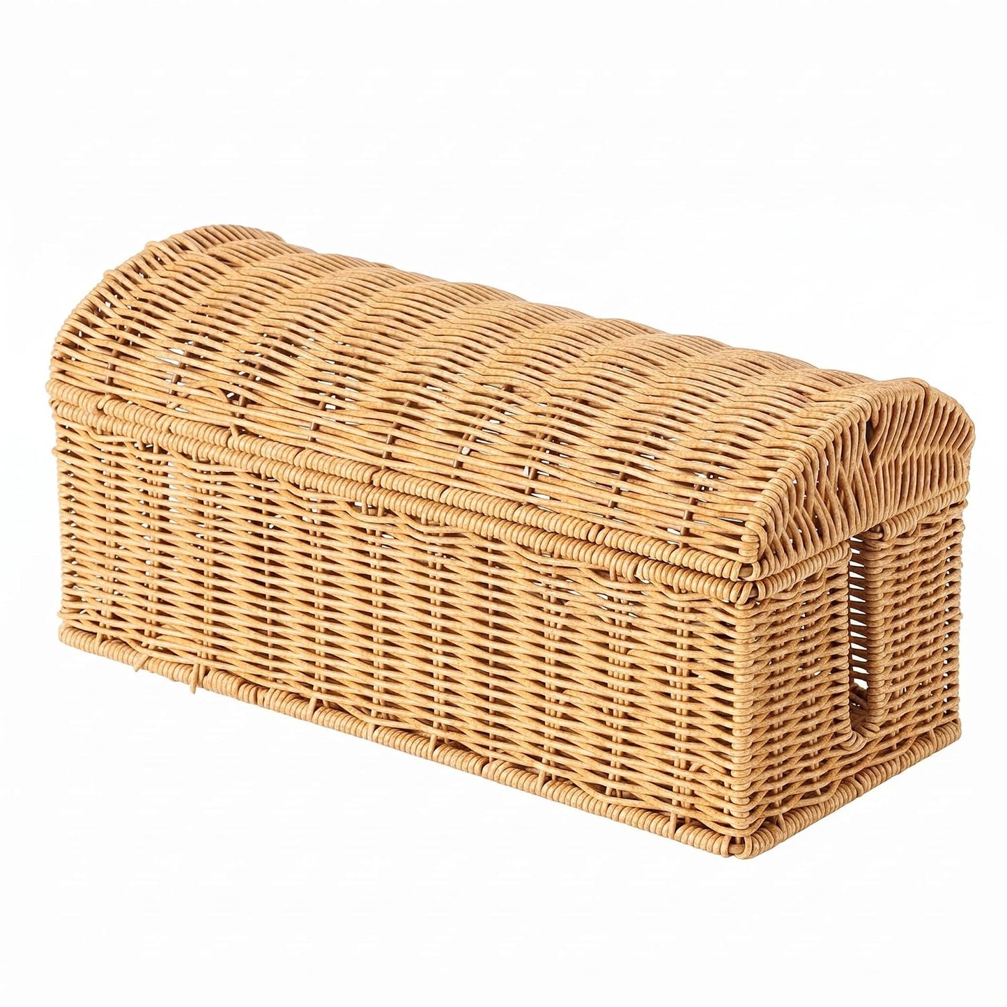 Large Rattan Cable Management Box, Decorative WiFi Router & Modem Hider | Ventilated, Waterproof, Easy Clean, No Assembly, Decorative Cable Organizer