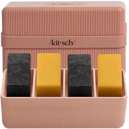Kitsch 4-Compartment Travel Soap Case – TSA-Approved Bar Soap Holder | Travel Organizer, Bar Soap Case - Lightweight, Durable, Leak-Proof, Made from Recycled Plastic – Terracotta