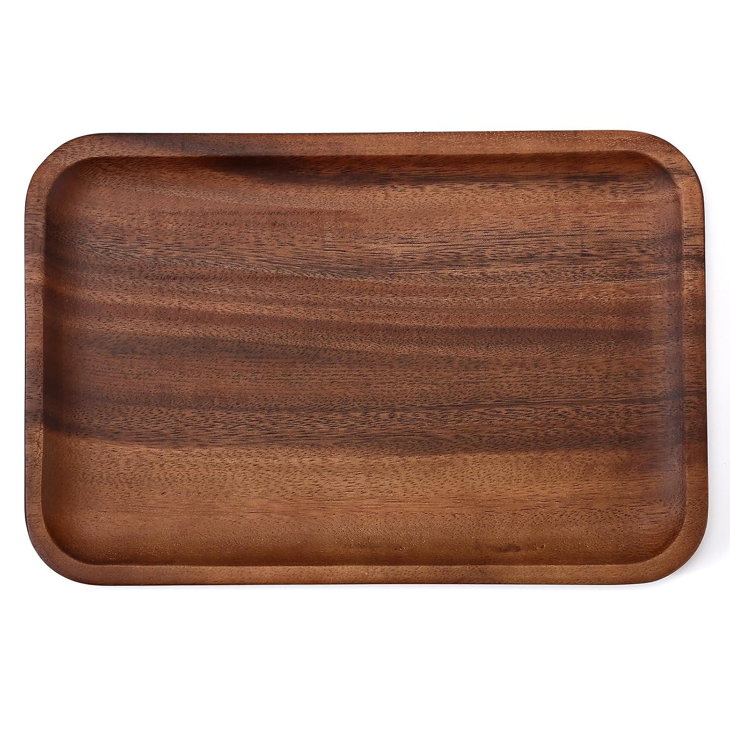 Serving Acacia Wood Valet Tray for Men Women, Catch All Acacia Mens Key Dump Bedside Nightstand Organizer EDC Decorative Wooden Tray for Phone Watch Wallet Keys Jewelry