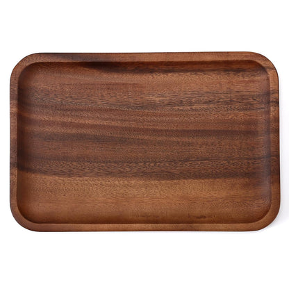 Serving Acacia Wood Valet Tray for Men Women, Catch All Acacia Mens Key Dump Bedside Nightstand Organizer EDC Decorative Wooden Tray for Phone Watch Wallet Keys Jewelry