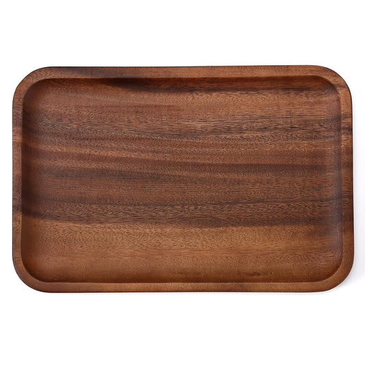 Serving Acacia Wood Valet Tray for Men Women, Catch All Acacia Mens Key Dump Bedside Nightstand Organizer EDC Decorative Wooden Tray for Phone Watch Wallet Keys Jewelry