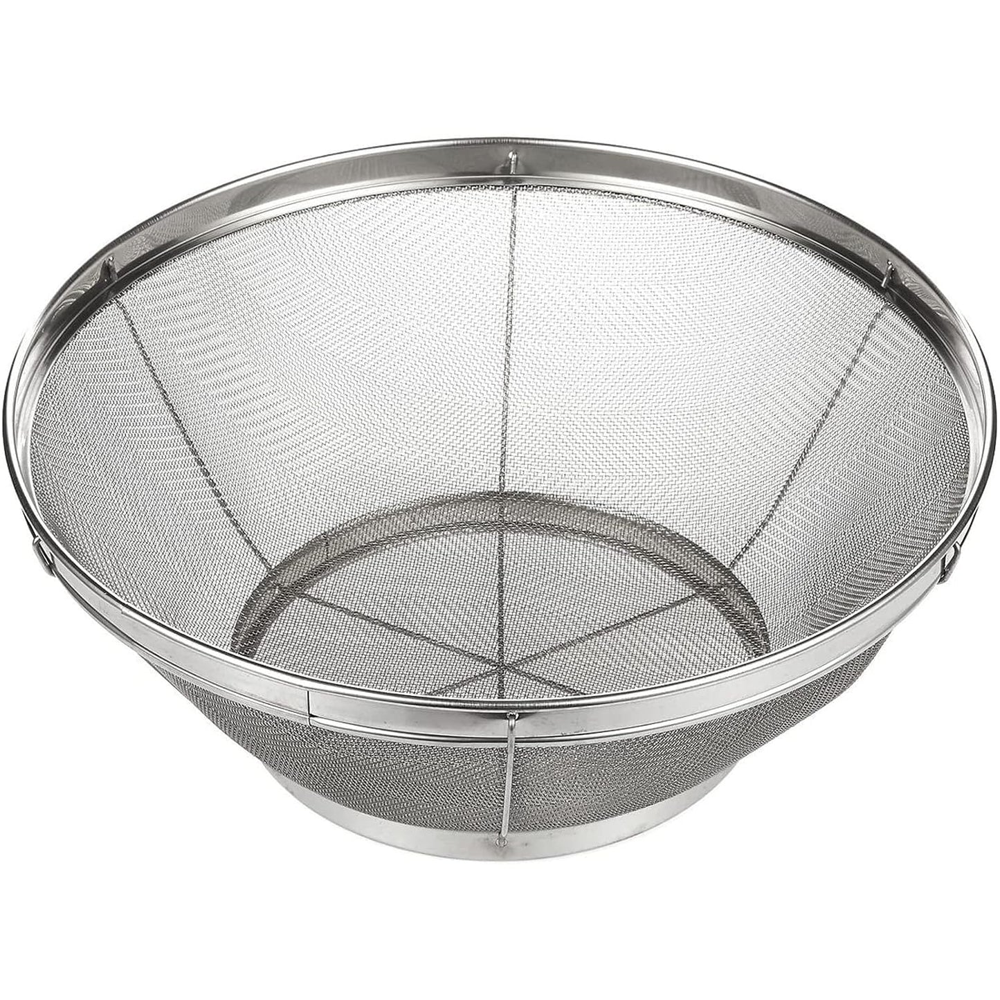 Juvale Stainless Steel Fine Mesh Strainer - Durable Rust-Resistant Mesh Colander - Ergonomic Handle Rice Colander - Ultra-Fine Flour Sifter - Dishwasher Safe with Stable Design - 11 in x 4 in, Silver