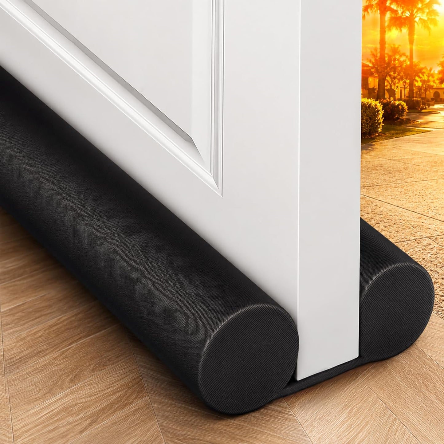 MAXTID 32" Black Door Air Draft Stopper, Wind Blocker for Small Apartments | Bedroom Doors & Small Apartments