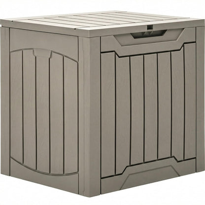 YITAHOME 31 Gallon Outdoor Storage Box | Resin Deck Box and Waterproof Package Delivery Box for Gardening Tools, Pool Supplies, Patio Furniture, Lockable, Taupe