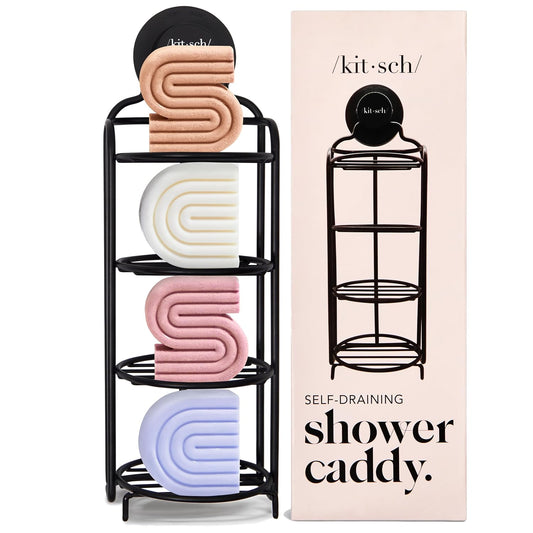 Shower Caddy Hanging with Suction Cup (Black | Stainless Steel)
