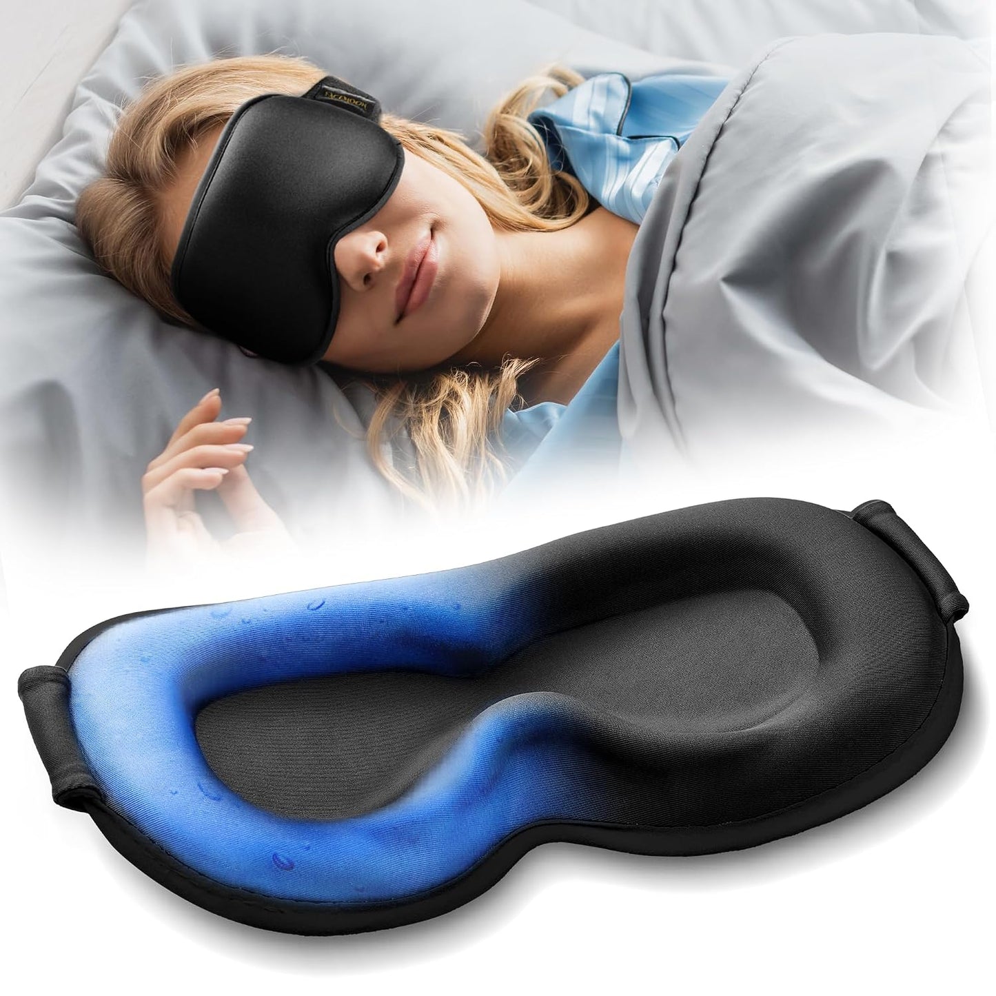 3D Blackout Cooling Gel Eye Mask: 6oz Weighted Cold Compress, Deep Relaxation & Meditation Mask for Women, Nurse Night Shift Recovery, Headache & Stress Cooling Comfort, Gift Ready, Pink