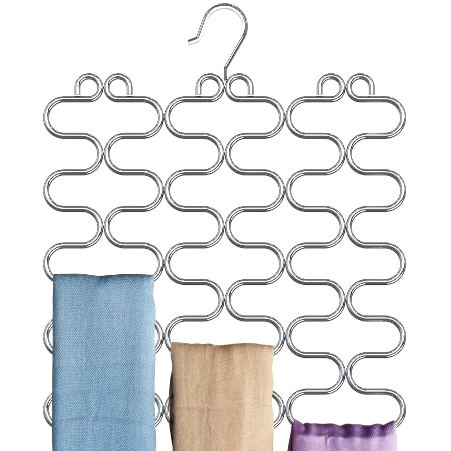 Deco Brothers Scarf Hanger for Closet, 23 Loop, Chrome