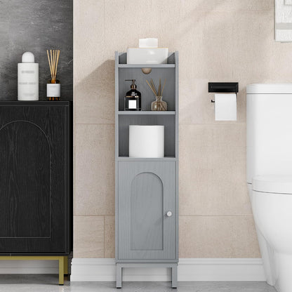 Bathroom Storage Cabinet, Small Corner Floor Cabin... (Grey)