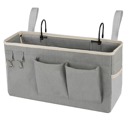 Bedside Caddy Bedside Storage Bag for Headboards/Bunk Bed | Hanging Bed Caddy with Hooks fits Bunk bed Hospital Beds Dorm Bed Rails, Essentials for Phones, Books, Remotes, Water Bottles