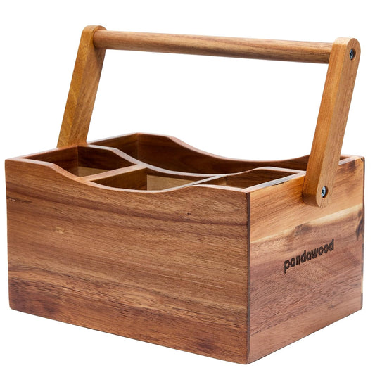 Utensil Caddy for Parties, Acacia Wood Silverware... (Acacia Wood | Acacia Wood)