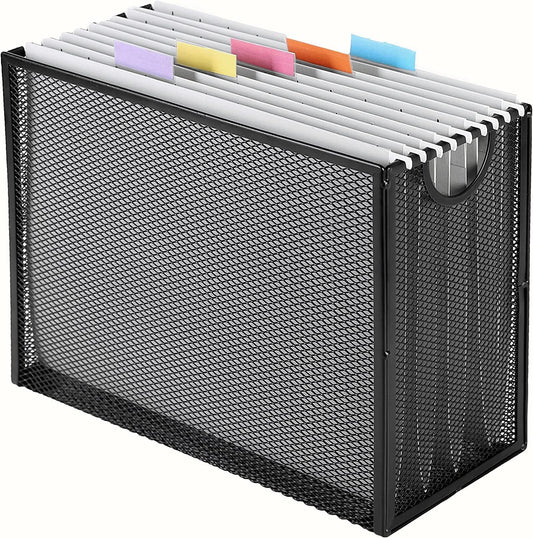 Sinboun Hanging File Organizer Includes 5 Hanging Folders for Office, Black