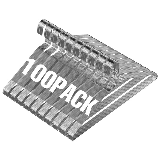 Wire Metal Clothes Hangers Bulk 100 Pack, Ultra Th... (Silver | Metal)