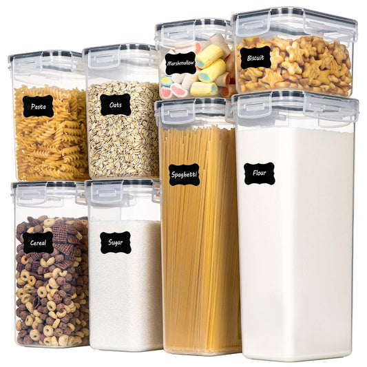 Airtight Food Storage Containers with Lids, 8 PCS (Plastic)