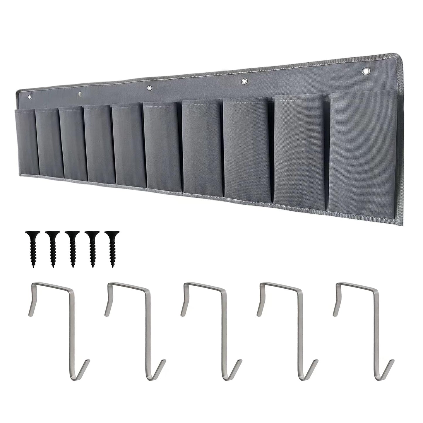 RV Shoe Pockets 10 Pockets Heavy Hanging Bedside Storage Organizer with Sturdy Hooks Storage Pockets Hangs on bed for Shoes Toys and Tool Accessories