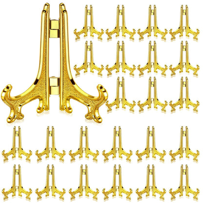 48 Pcs Mini Easel Stands 3 Inch Plastic Plate Stan... (Gold | Plastic)