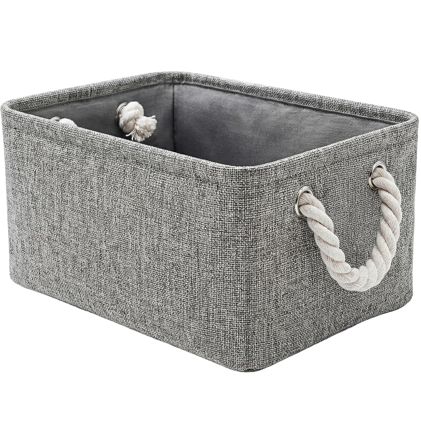 Storage Bins for Shelves - 11.8x7.9x5.2 inch Grey Small Storage Baskets for Organizing, Fabric Storage Cubes Closet Organizer for Home Nursery Gift Decorative (Gray)