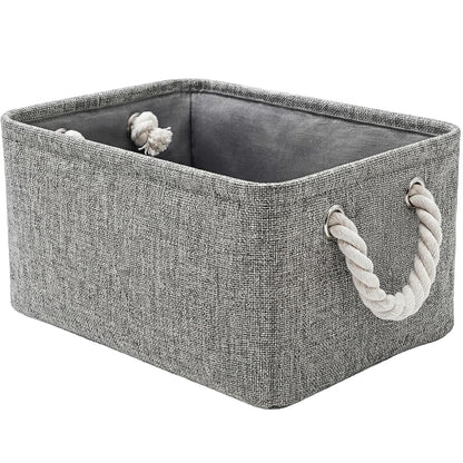 Storage Bins for Shelves - 11.8x7.9x5.2 inch Grey Small Storage Baskets for Organizing, Fabric Storage Cubes Closet Organizer for Home Nursery Gift Decorative (Gray)