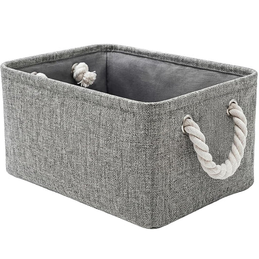 Storage Bins for Shelves - 11.8x7.9x5.2 inch Grey Small Storage Baskets for Organizing, Fabric Storage Cubes Closet Organizer for Home Nursery Gift Decorative (Gray)