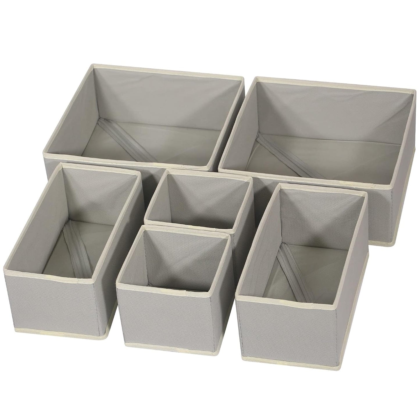 DIOMMELL Foldable Cloth Storage Box Closet Dresser Drawer Organizer Fabric Baskets Bins Containers Divider with Drawers for Clothes, Underwear, Bras, Socks, Lingerie, Clothing, Set of 6
