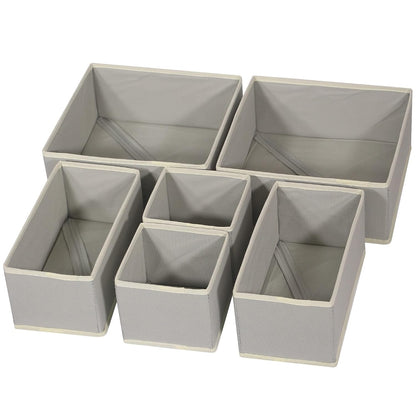 DIOMMELL Foldable Cloth Storage Box Closet Dresser Drawer Organizer Fabric Baskets Bins Containers Divider with Drawers for Clothes, Underwear, Bras, Socks, Lingerie, Clothing, Set of 6