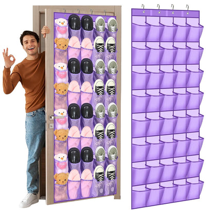 Windyun 40 Large over the Door Hanging Shoe Organizer Purple Mesh Pockets Shoe Rack for Closet Behind Door Hanger Storage Holder Nonslip for Cruise Essentials, Dorm Room Storage, Utility Room