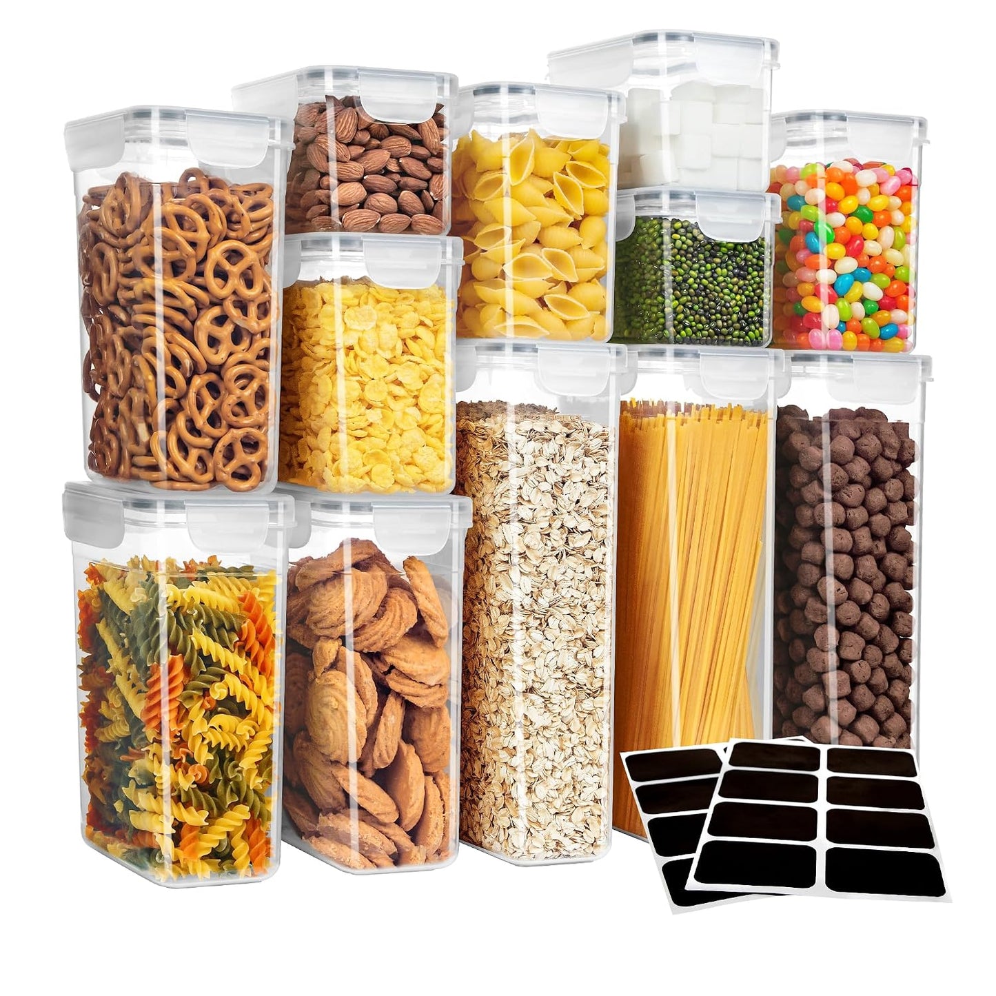 MR.SIGA 12 Pack Airtight Food Storage Container Set for Pantry Organization
