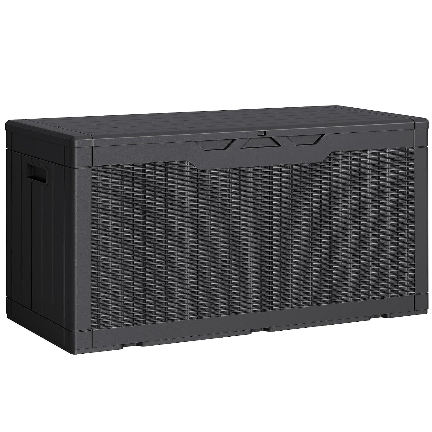 Greesum Outdoor Storage Box 100 Gallon Storage Bin with Lid for Patio Furniture, Garden Tools, Pool Supplies, Lockable, Waterproof and UV Resistant, Black | for Patio Furniture, Garden Tools, Pool Supplies, Lockable, Waterproof and UV Resistant