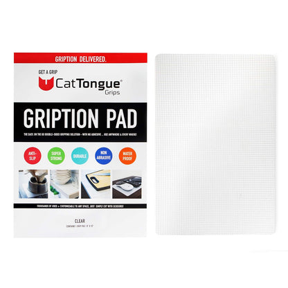 8"x12" Non-Slip Grip Pad, Non-Adhesive, Clear, 1-Pk | Gription's unique non-rubber material with double-sided traction is perfect for desks, workstations & countertops